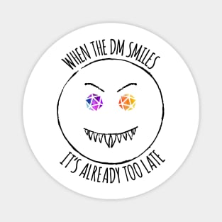 When the DM Smiles - rainbow & black - Dice LGBTQ+ Magnet